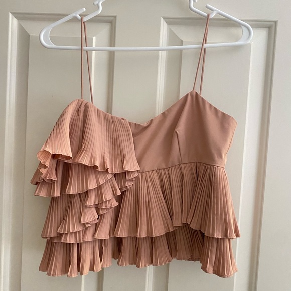 Zara Tops - Zara Pink Ruffle Tank Top